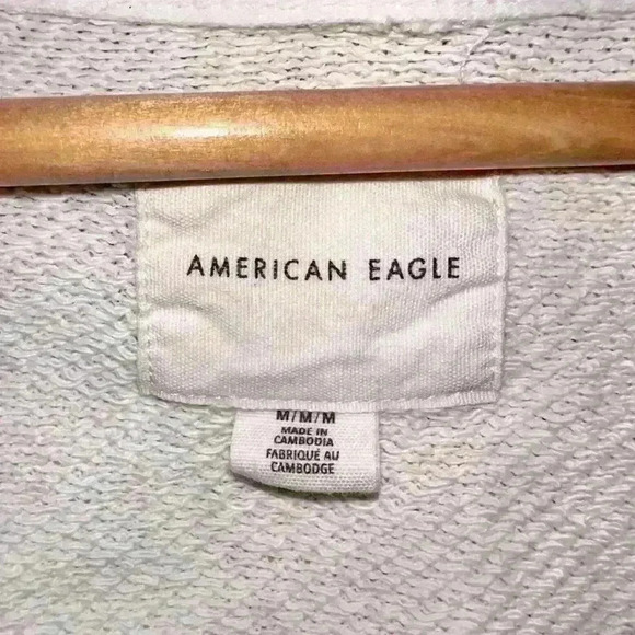 AE Cropped Wrap-Front Sweatshirt sz MEDIUM - Picture 4 of 5